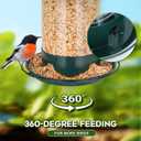 Gbekery Metal Bird Feeders for Outdoors Hanging, Weather Resistant Wild Bird Feeder with 360 Degree Feeding Tray, Green
