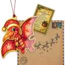 2 x Pterodactyl Ornament Cute Dinosaur Flying Dino Decor Kids Holiday Card Christmas Dino Ornament Suncatcher Effect Stained Glass Window Hanging Car Hanging