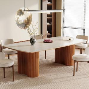 Luxury Rectangular Kitchen Table, Mid-Century Dining Room Table for Living Room 80x38 inches, Table Top Cover Only