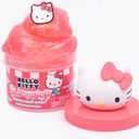 Hello Kitty SLIMYGLOOP Jar - 8 oz Red & White Cotton Candy Scented Slime With Beads & Charm - Sanrio Stuff for Kids