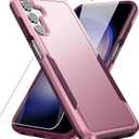 for Galaxy A15 5G Phone Case, with Screen Protector,Heavy-Duty Tough Rugged Shockproof Protective Phone Case for Samsung A15 5G, Pink