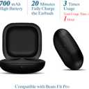 Wireless Charging Case Compatible for Beats Fit Pro, Portable Charger Case Replacement with Bluetooth Pairing Sync Button, 700mAh Built-in Battery (Not Included Earbuds) (Black)