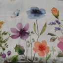 Spring Summer Tablecloth Rectangle 60 x 102 Inch Spill Proof Non Slip Colorful Wild Flower Butterfly Watercolor Floral Table Cloth, Soft Fabric Table Cover for Dining, Party, Indoor, Outdoor, Colorful