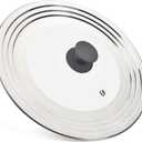 Universal Lid for Pots Pans and Skillets - One Lid Fits All 8.25-12 Inch Pots Frying Pans Skillets Woks, Replacement Pot Lid with Upgraded Heavy Duty Heat Resistant Silicone Handle, Gray