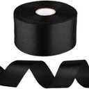 1-1/2 inch Black Ribbon for Gift Wrapping, Satin Fabric Ribbon for Crafts, Christmas Tree, Valentines, Bows Bouquet, Floral, Hair Birthday Decoration 25 Yards