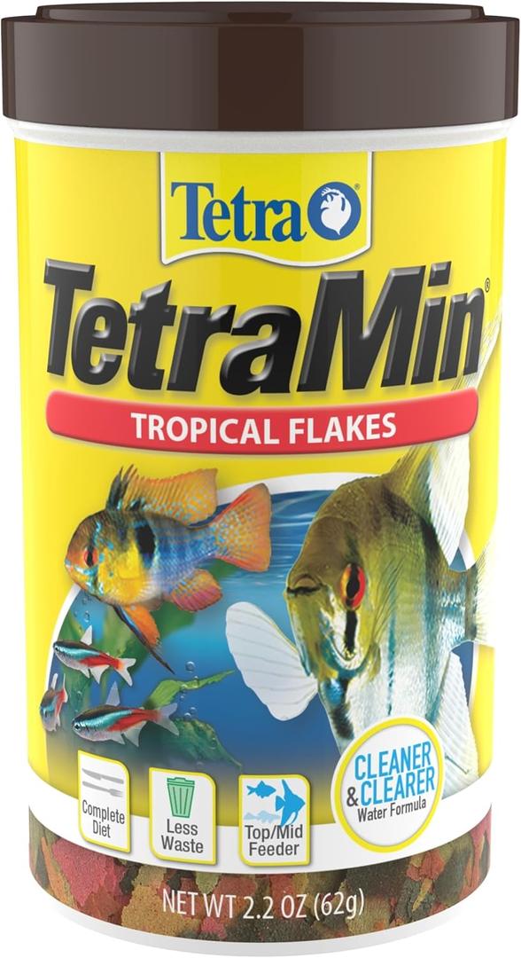 TetraMin Nutritionally Balanced Tropical Flake Food for Tropical Fish, 2.2 oz (EXP 02/22/29)