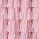 Extra Long Shower Curtains 84 Inch Pink Ruffle Shower Curtains for Bathroom, Farmhouse Fabric Cute Ruffled Chic Shower Curtain, 72" W x 84" L