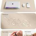 YSAGi Leather Desk Pad Protector, Office Desk Mat, Large Mouse Pad, Non-Slip PU Leather Desk Blotter, Laptop Desk Pad, Waterproof Desk Writing Pad for Office and Home (Eggshell, 47" x 17")