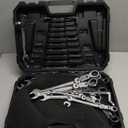 DISEN Ratcheting Wrench Set 25pcs, Flex Head Ratchet Wrenches Double Foldable, Metric 8-19mm and SAE 1/4'' -3/4'', 72-Teeth, Cr-V Steel,12 Point Combination Wrench set with Heavy Duty Case