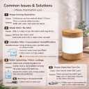 Bamboo Cool Mist Humidifier with Phone Stand, 400ml Ultrasonic Mini Humidifier, Quiet Desktop with Dual LED Night Light, USB-C Portable, Auto Shut-Off for Bedroom, Office, Travel