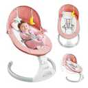 Pink Electric Baby Swing for Infants to Toddlers, 5 Speed Settings, 12 Built-In Songs, Bluetooth & USB Music, Timer Function