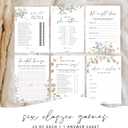 2 x GardenCity Bridal Shower Games Set for 25 Guests - 6 Fun Activities, Double-Sided Cards (Floral)