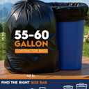 120 Count 55 Gallon Contractor Garbage Bags, Heavy Duty & Tear-Resistant Commercial 55 Gallon Black Trash Bag, Super Sturdy Large Trash Bags, Construction Bag for Commercial, Outdoor, Lawn and Leaf