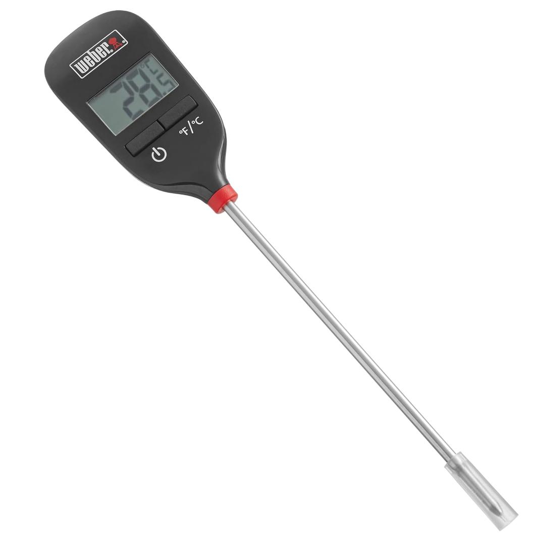Weber InstantRead Thermometer Probe, Black/Silver  Fast Digital Grill & Kitchen Thermometer with 15Second Readout, Auto Shutoff & Fahrenheit/Celsius Options