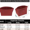 LOUKAYCCI Purse Organizer Insert for Longchamp Le Pliage M Handbag Insert Felt Long Champ Tote Bag Organizer Insert with Cup (BurGundy, Medium)