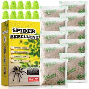 10 Pack Natural Spider Repellent for Indoor Outdoor Use, Effective Spider Deterrent with Peppermint and Lemongrass Oil, No Spiderweb Spider Free Solution for House Garage Attic, Safe to Use (Green)