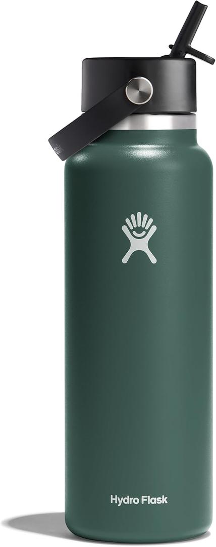 Hydro Flask Water Bottle - Insulated Stainless Steel - Wide Mouth Flex Lid, Non Spill, Leakproof and Refillable in 32 Oz