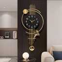 Large Wall Clocks for Living Room,Silent Non Ticking Battery Operated Oversized Modern Wall Clock for Bedroom,Farmhouse,Office,Kitchen Home Wall Decor-14.9x32.2Inch(Golden)