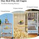 Waterproof Bird Bed with Adjustable Chain, Customizable Height Hanging Bird Hammock for Cage, Small Size Bird Nest with Durable Non-Collapsible Bottom, Bird Hut for Conures, Budgies (Khaki)