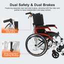 Ultra Lightweight Wheelchair for Adults (Only 24LB) - Portable Foldable Travel Wheelchair for Seniors, Self-Propelled Wheel Chairs, Manual Wheel Chair with Ergonomic Push Rim