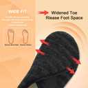 Besroad House Slippers for Women Men Comfy Barefoot Slippers Sock Furry Slip On House Shoes with Soft Rubber Sole for Bedroom Home Travel Yoga (10.5-11 Women/9-9.5 Men, Black Stripe)