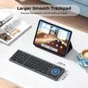 MEETION Foldable Keyboard with Touchpad, Bluetooth Wireless Portable Keyboard, Rechargeable Ultra Slim Pocket Folding Keyboards, Full Size Keys, Travel for iOS Android Windows Laptop PC Tablet