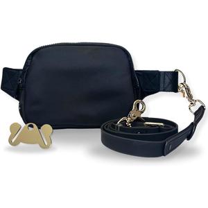 Hands Free Leash and Belt Bag | Black Belt Bag + Leash