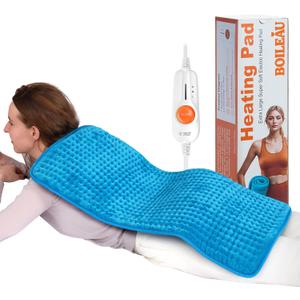 Boileau Electric Heating Pad for Back Pain and Period Cramps Relief, 17"x33" Extra Large XXXL, 3 Heating Levels Heat Pad with 2-Hour Auto Shut Off, Gifts for Women and Mom, Blue