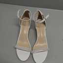 PARTY Women's Open Toe Ankle Strap Low Block Chunky Heels Sandals (White), Size 11