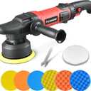 AOBEN Buffer Polisher,5 inch Dual Action Polisher,Long Orbit 16mm Random Buffer Polisher kit with 6 Variable Speed 1000-5500rpm,Detachable Handle,7 Buffing Pads for Car detailing Polishing and Waxing