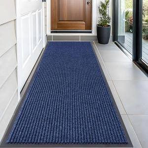 OLANLY Front Door Mat Indoor Outdoor Entrance, Waterproof Heavy Duty Doormat, Fade Resistant, Low Profile, Easy Clean Patio Porch Welcome Floor Mats for Entry, 59x23, Blue