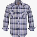 COEVALS CLUB Men's Western Cowboy Long Sleeve Pearl Snap Casual Work Shirts, L