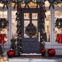 Bucherry 8 Pcs Large Black Glitter Christmas Bows Ornaments with Twist Tie 7x16 Inch Black Christmas Tree Bows Wreath Decorative Metallic Glitter Ribbon Bow for Xmas Party Decoration, Gift Wrapping