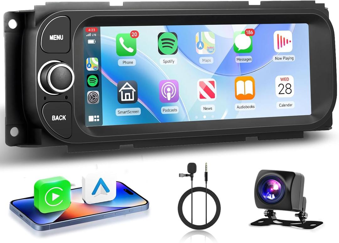 2+64G Radio for Dodge Ram 1500/2500/3500 2002-2006,for Jeep Grand Cherokee 1999-2004,for Jeep Wrangler 2003-2006-Android Wireless CarPlay Android Auto 6.86 IPS Touch Screen Car Radio for Dodge Ram