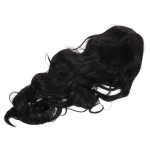 Heat Resistant Long Black Curly Wig Middle Part Synthetic Costume Wig for Adults Comfortable Natural Looking Hair for Halloween Cosplay Party Dress-up