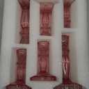 Pink Candlestick Holders Set of 6, Taper Candle Holders, 4.3" H & 6.3" H Glass Candle Holder for Candlesticks & Pillar Candles, Candle Holder for Table Centerpieces, Wedding and Mother's Day