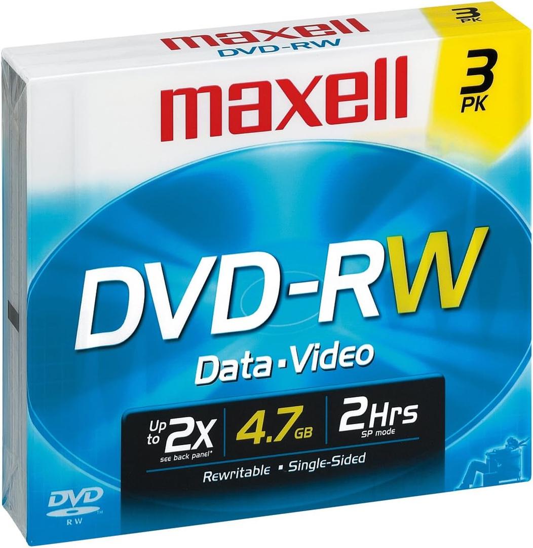 Maxell 4.7GB 2X DVD-RW (3 -Pack)