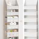 Criusia Over The Door Organizer, Heavy-Duty 6-Shelf Hanging Storage with 13 Mesh Pockets, 55lbs Capacity Behind The Door Storage for Nursery, Bathroom, Bedroom, and Dorm, White