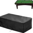 2025 Upgraded FabricSaking 6/7/8/9 Ft Pool Table Cover Waterproof, Heavy Duty Billiard Table Cover Indoor & Outdoor, 89" L x 46" W x 32" H, (7 Feet, Black)
