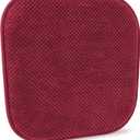 Wine Red Kitchen Chairs Cushions Non Slip Foam Office Seat Cushions Washable Soft Thick Pads Large Wooden Metal Tapered Dining Chair Cushions,17" x 15"