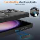 Compatible with Samsung Galaxy S23 Ultra Case with Magnetic Ring Stand, Military Drop Protection, Anti-Scratch/Anti-Fingerprint Translucent Matte Case for Samsung S23 Ultra (Black)