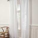 Solino Home Flax Linen Sheer Curtain 108 Inches Long - European 100% Pure Linen Sheer White Window Treatment Panel 52 x 108 Inch - Light Filtering Rod Pocket Curtain for Living Room, Bedroom