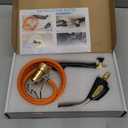 Self-Ignition Propane Soldering Torch Mapp Gas Welding Torch with Brass Head，Adjustable Swirl Flame Trigger one-touch Ignition, 5ft Hose