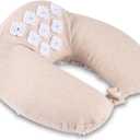 Kanjo Memory Foam Acupressure Neck Pillow - High Density Memory Foam Core - Travel Accessory Pillow - Relieves Neck Pain and Back Pain - Includes Carry Bag