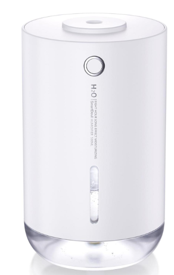SmartDevil Portable Mini Humidifier, 500ml Desk Plant Humidifier, USB Personal for Bedroom, Office with Night Light, 2 Mist Modes, White