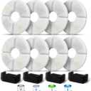 Filters Replacements for Flower Automatic Pet Fountains, Cat and Dog Water Fountain Replacement Parts, Cat Water Fountain Filters for 81oz/2.4L Round Fountains (8 Filters+4 Sponges)