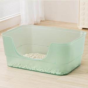 Extra Large Cat Litter Box with High Sides,Clear Jelly Color,Cat Boxes for Indoor Cats,XL Kitty Litter Pan,Jumbo Litter Box with Low Entry for Multiple Cats,Easy to Clean,Anti-Splashing