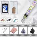 Lanyardio Stretchy Scrunchie Lanyard for ID Badges Keys, Cute Teacher Lanyard for Women with 2 Card Holders 19.20 Inch