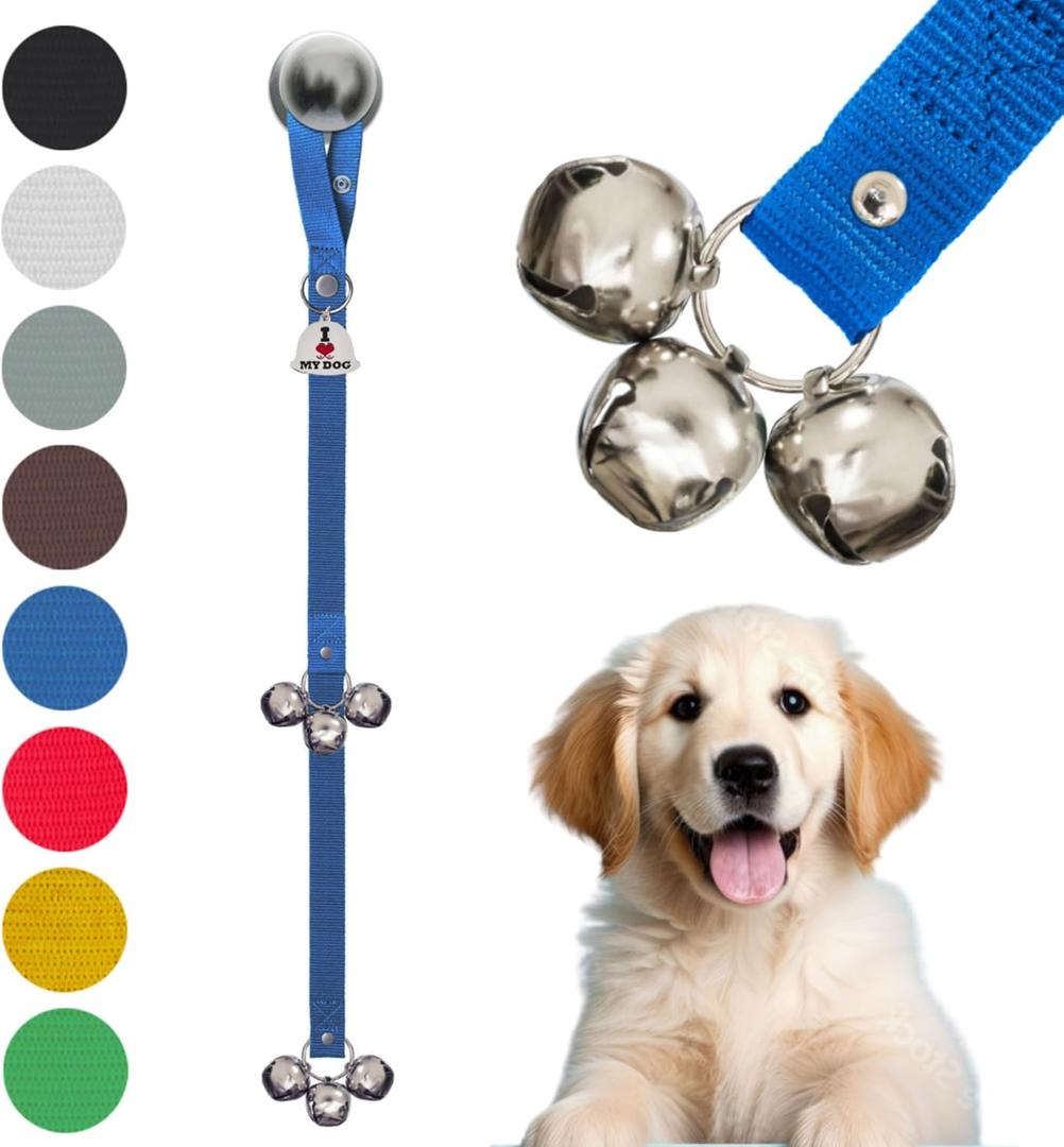 Caldwell's Pet Supply Co. Dog Potty Bells, Dog Door Bell, Bells to Go Outside, Potty Training Bell, Dogs Doorbell, Dogs Potty Doorbell, Ring to Go Pee, All Breed Puppy Training Tool (Blue)