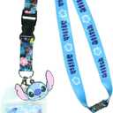 Disney Lilo and Stitch Tropical Breakaway Lanyard ID Badge Holder with 2" Rubber Charm